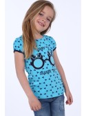 Girls\' blue patterned blouse NDZ8197 - Online store - Boutique